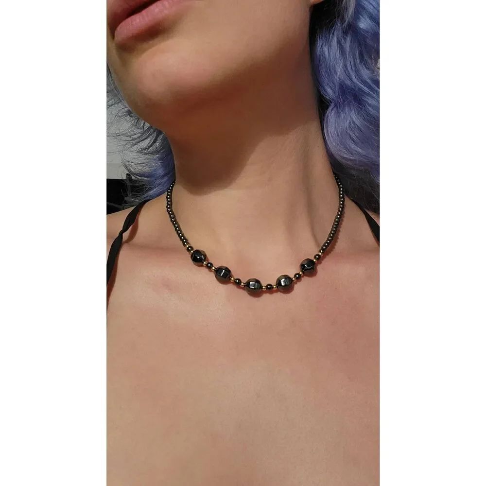 Vintage 40s hematite necklace